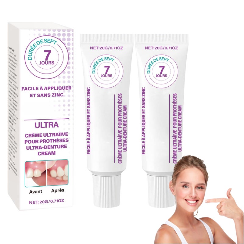 2PCS Thermoplastic Denture Adhesive, Denture-Adhesives Gel for Long-Lasting Hold, Convenient Dental Glue & False Teeth Adhesive for Comfortable False Teeth Wear, Comfort and Stability
